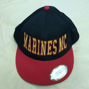 US Marines Supporter 210 fitted‎ black & Red Baseball Hat Cap LIDS 6 7/8 - 7 1/4
